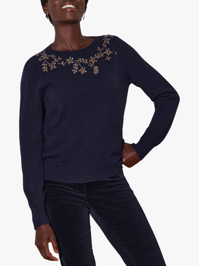 

Роскошный джемпер из хрустальной шерсти Pure Collection, цвет Midnight Navy