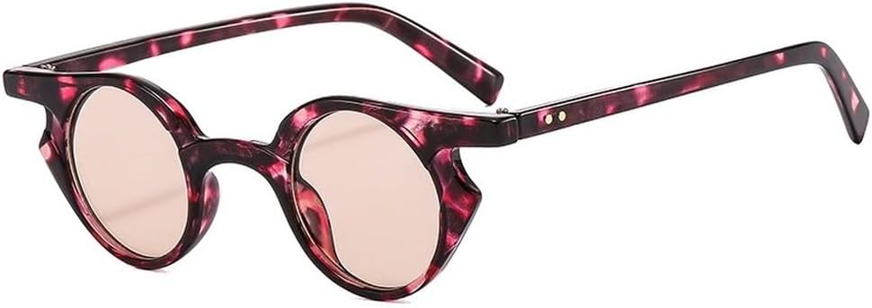 

Модные маленькие солнцезащитные очки «кошачий глаз» для женщин, ретро-стиль с заклепками, мужские трендовые панк-очки с круглыми линзами, солнцезащитные очки UV400 SKFGNX, Pattern Champagne