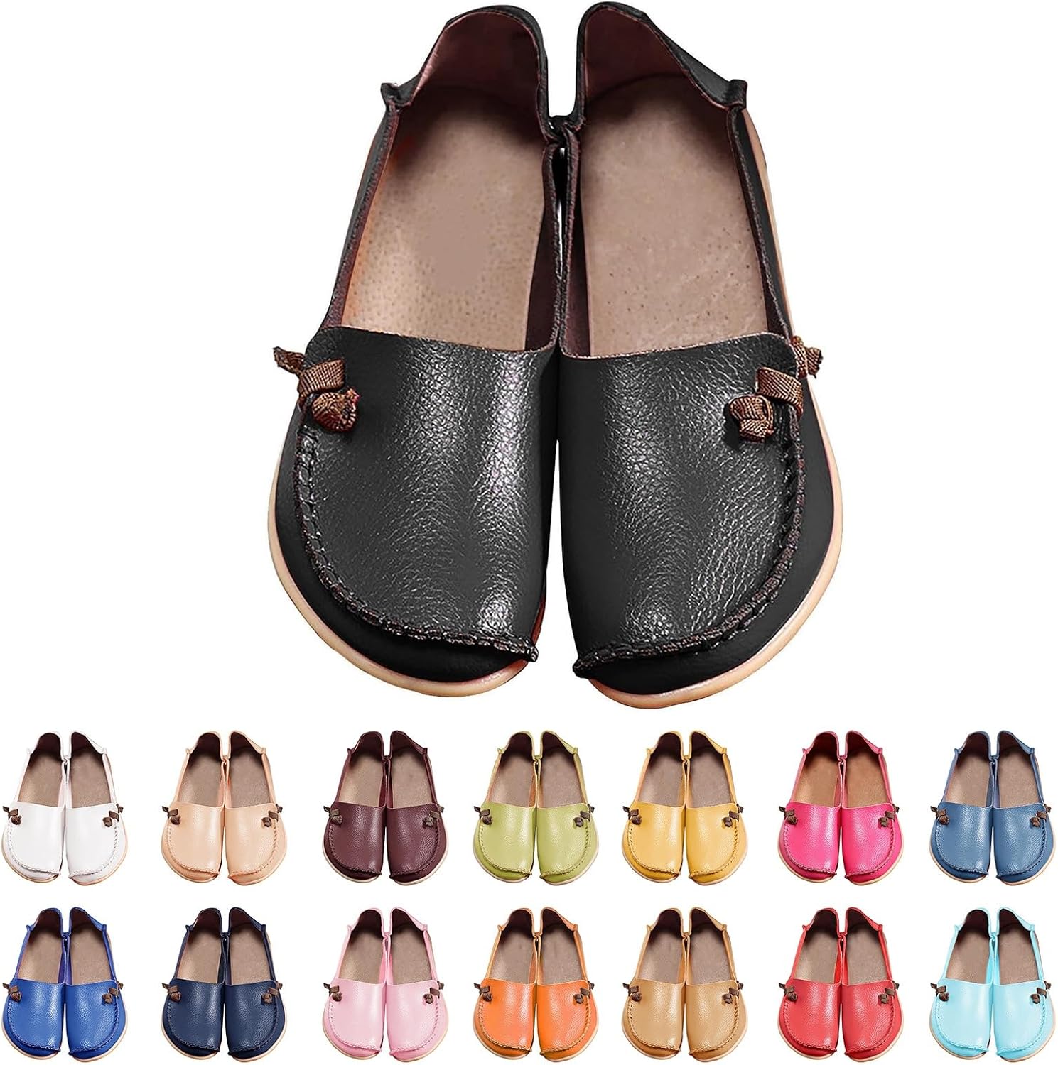 

Женские лоферы Комфорт с круглым носком, без шнурков, мягкие мокасины, легкие туфли для вождения, лодочные туфли, удобные прогулочные офисные туфли-лоферы, нарядные, нескользящие, мягкие туфли Toumov, черный