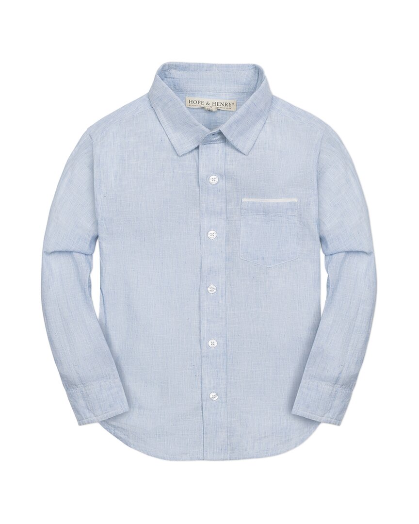 

Hope & Henry Льняная рубашка на пуговицах, синий