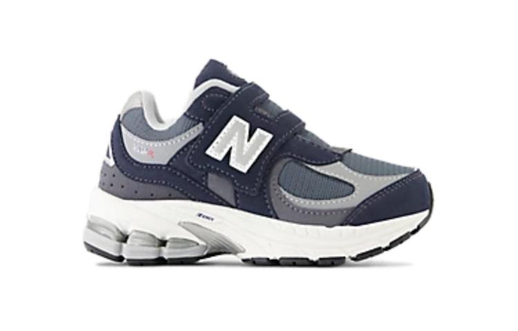 New Balance 2002 Hook & Loop износостойкие низкие детские ботинки blue silver для малышей — фото 3