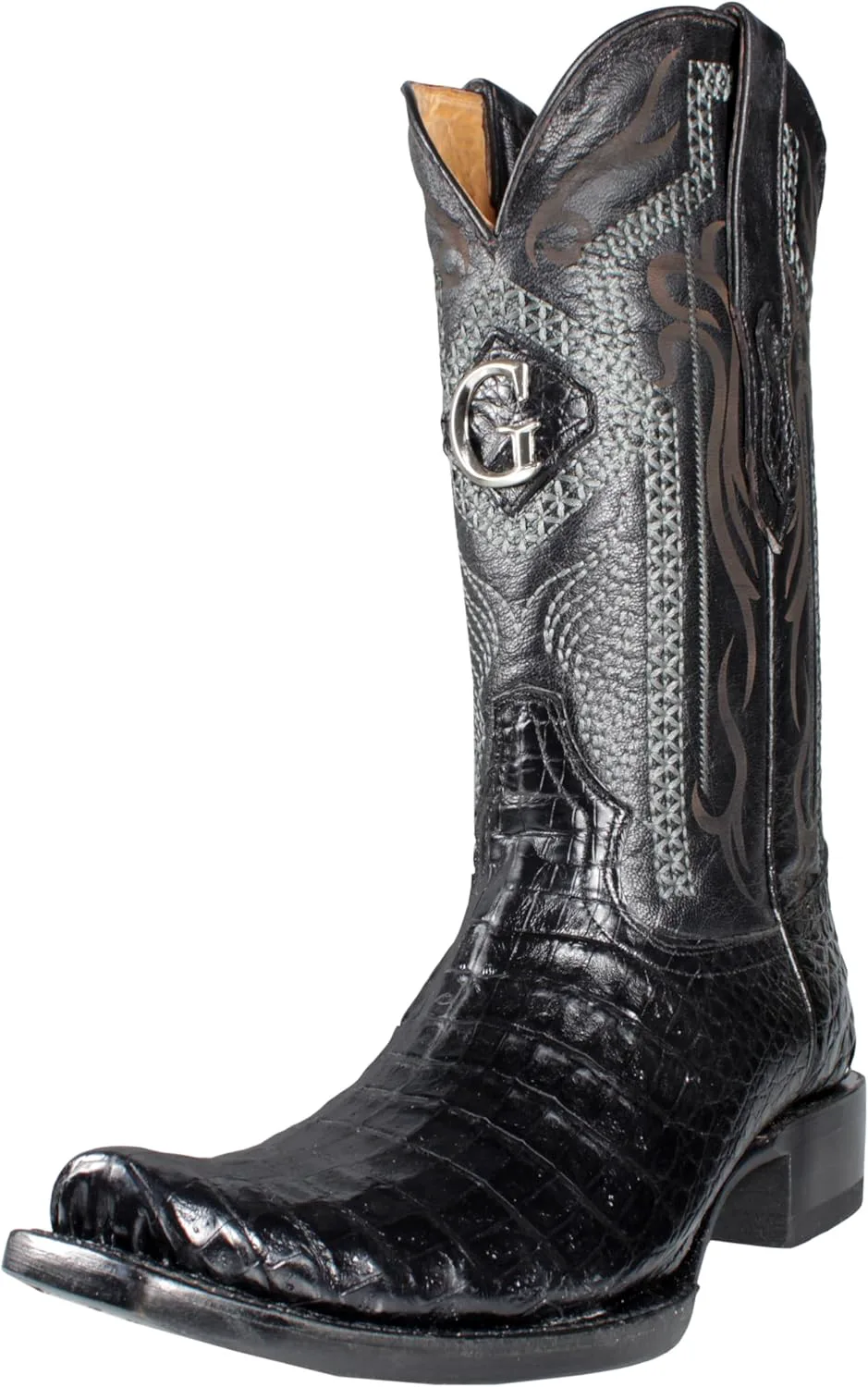 Ковбойские сапоги El General Authentic из кожи каймана, модель Nape Western 137 Generic, черный