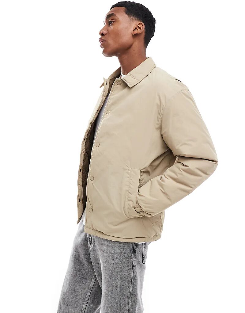 

Нейлоновая куртка на пуговицах бежевого цвета Jack & Jones