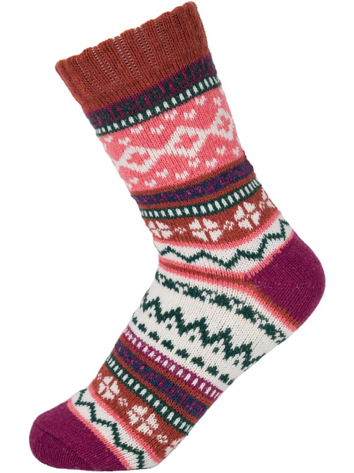 

Носки styleBREAKER Stricksocken mit Norweger Muster, цвет Cognac-Himbeer