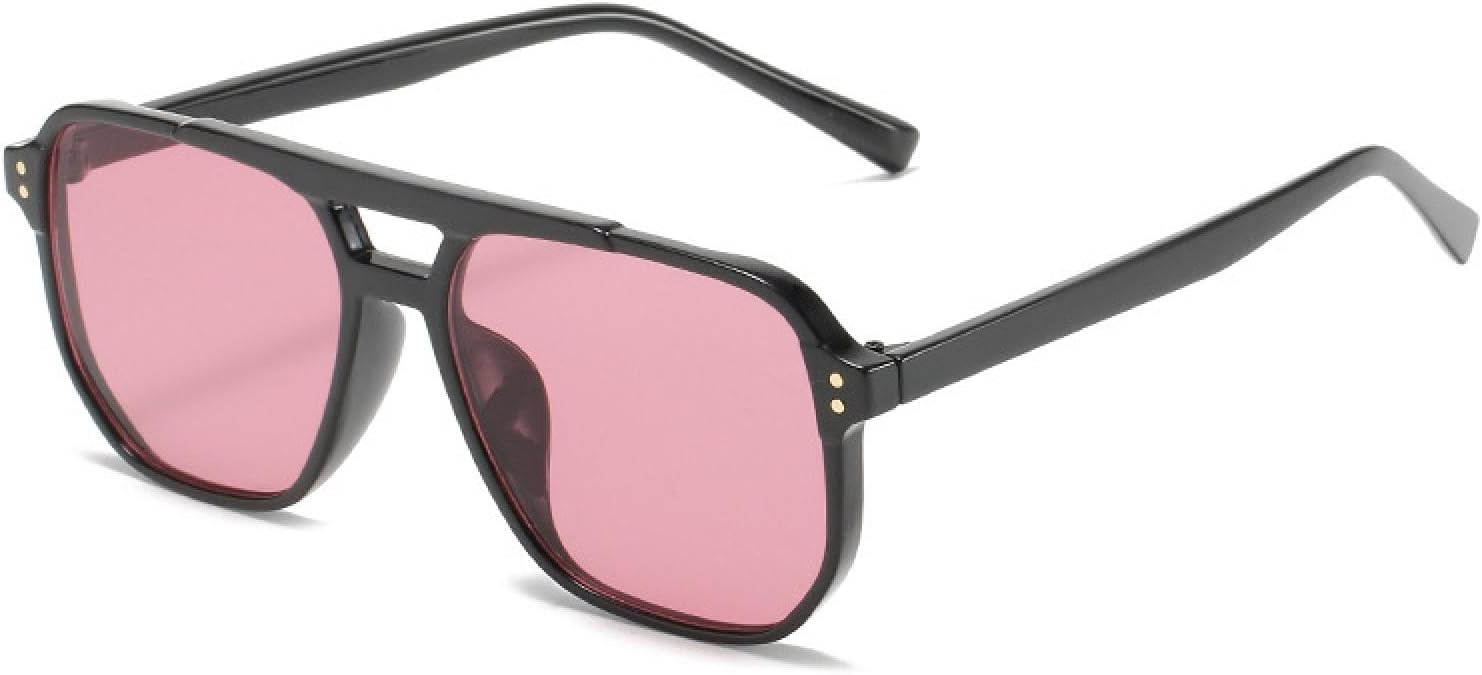 

Ретро-солнцезащитные очки с двойной перемычкой для женщин, модные сине-оранжевые градиентные оттенки, защита от УФ-излучения UV400, солнцезащитные очки для мужчин VVTWSSW, Black Purple Red