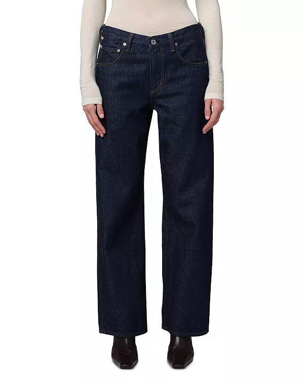 

Джинсы прямого кроя Lindz с низкой посадкой в Амхерсте Citizens Of Humanity, синий