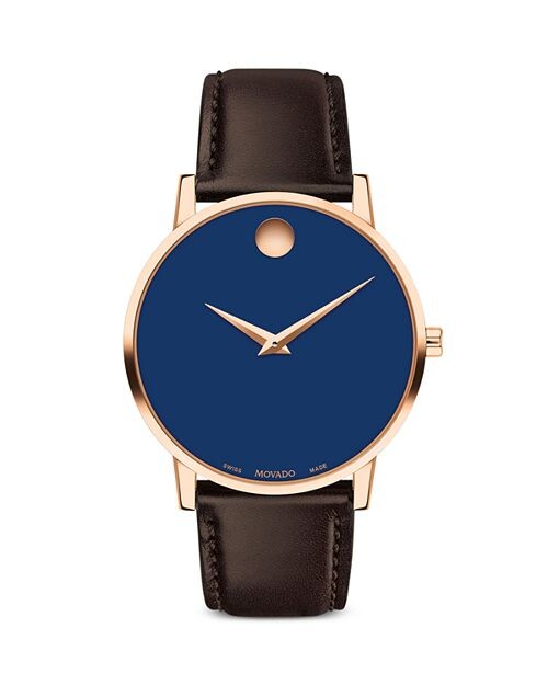 

Классические музейные часы, 40 мм Movado, цвет Blue