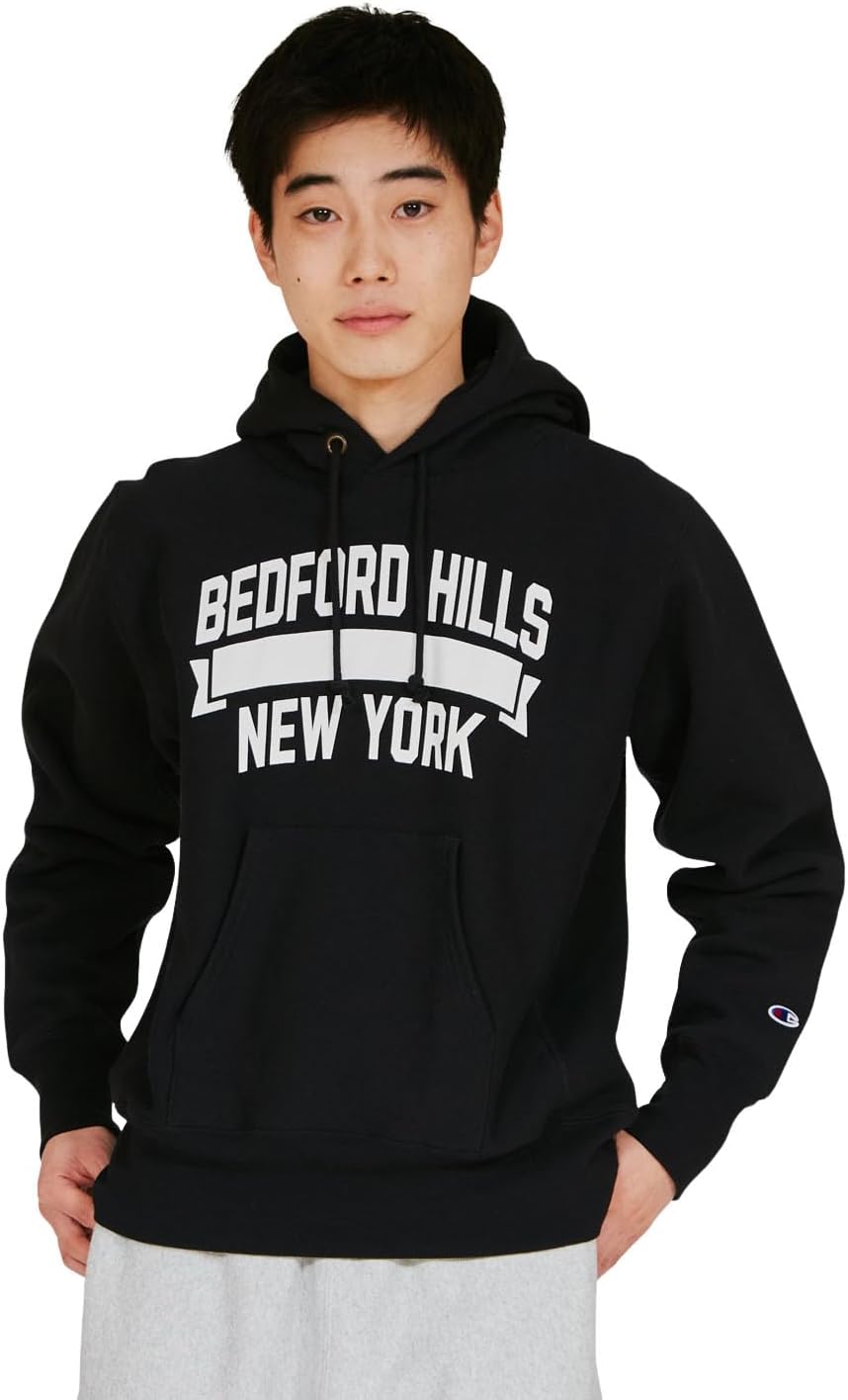 

Мужская толстовка Champion C3-C112 с капюшоном, обратным плетением, с длинным рукавом, плотность ткани 11,5 унций, на флисовой подкладке, с графическим принтом, обратным плетением, черный