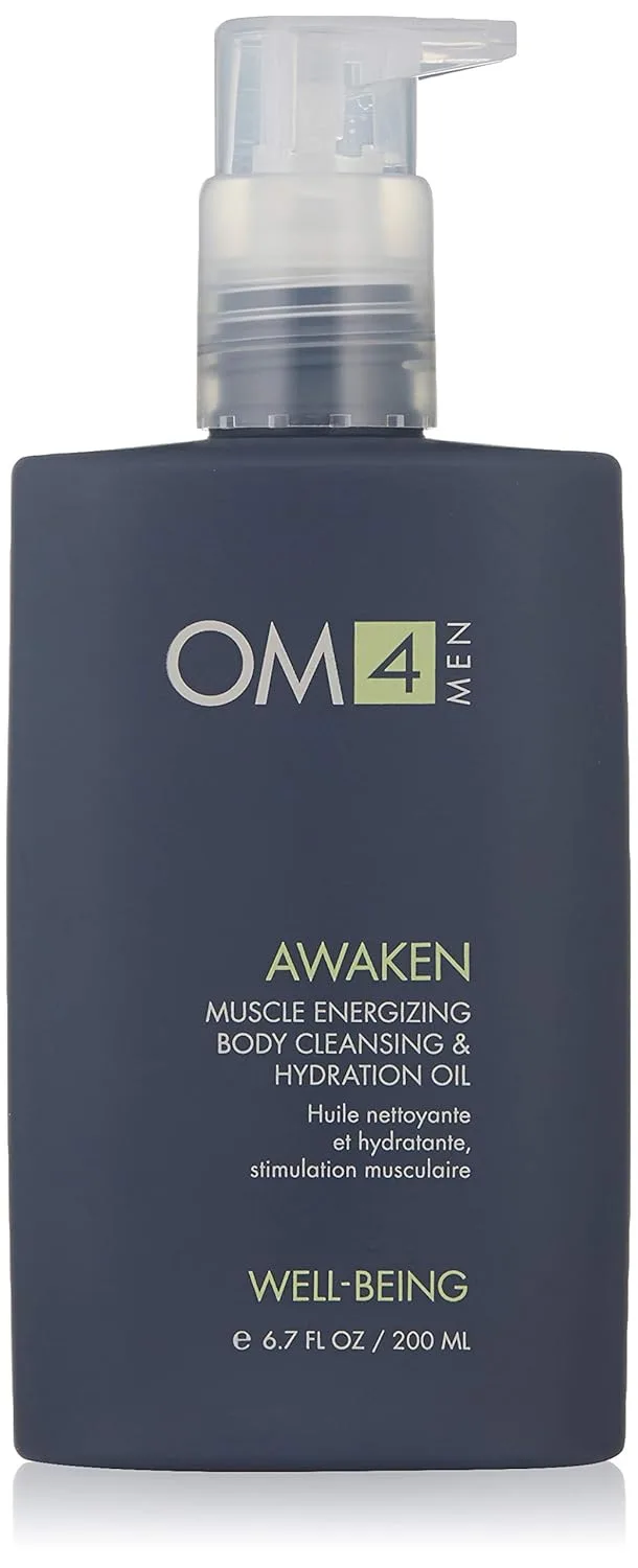 Organic Male OM4 Awaken: Очищающее и увлажняющее масло для тела, заряжающее энергией мышцы - Увлажняющее средство для ванны и ухода за телом для мужчин с витамином С.