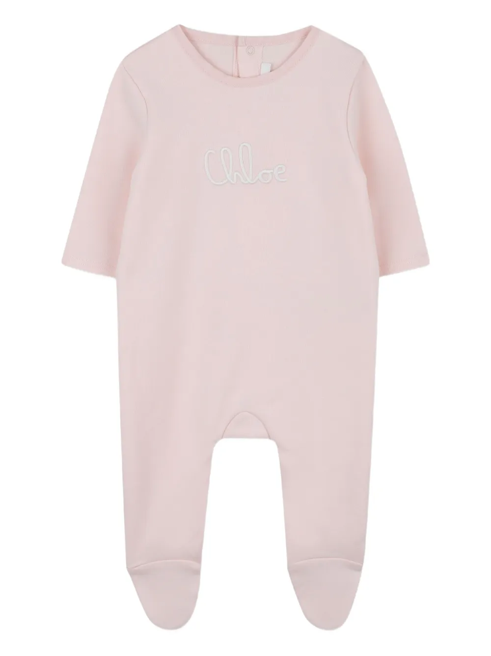 Комплект для новорожденного с вышитым логотипом Chloé Kids, розовый — фото 3