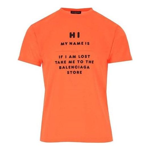 

Футболка Balenciaga 'Hi My Name Is' T-Shirt 'Orange', оранжевый
