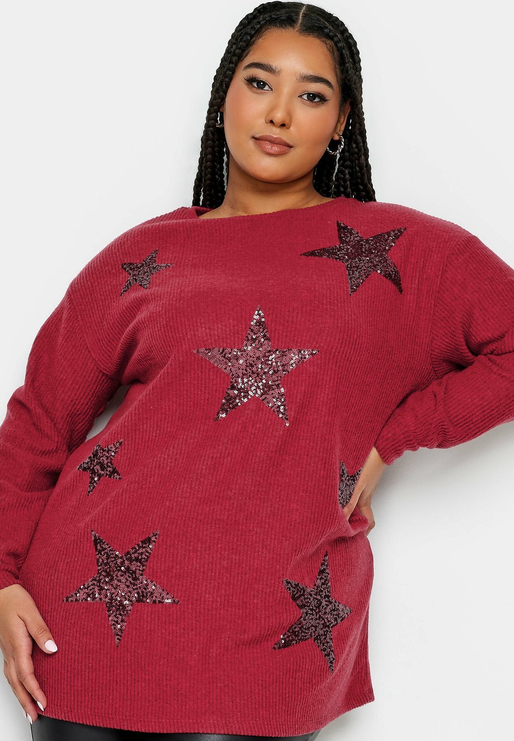 

Джемпер STAR SOFT TOUCH Yours Clothing, темно-красный