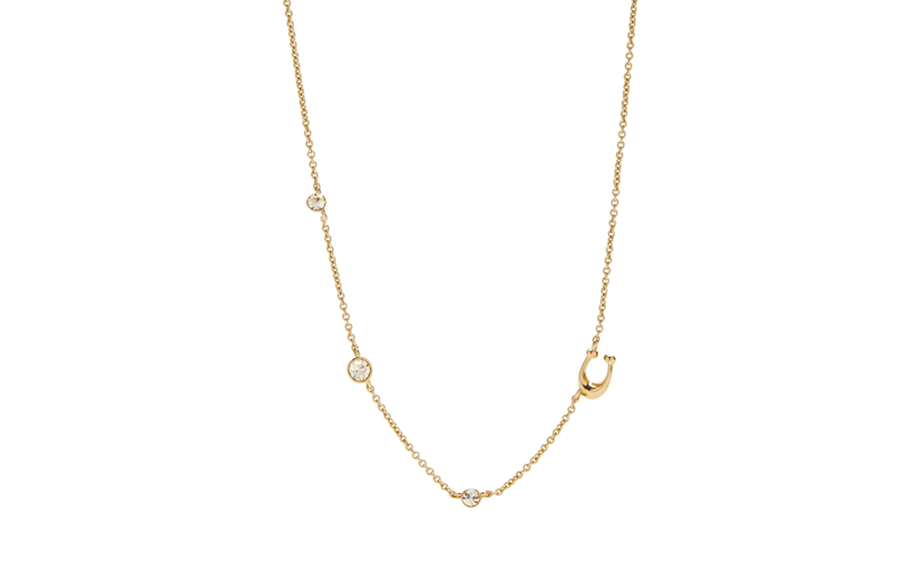 

COACH Ожерелье из латуни с покрытием драгоценным металлом и стекла, женское, цвет Gold