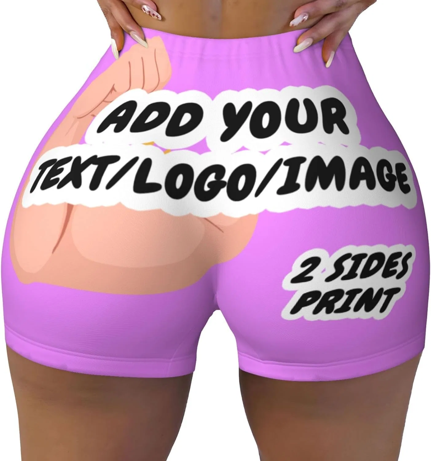 Женские шорты с принтом, Custom, светлый фиолетовый