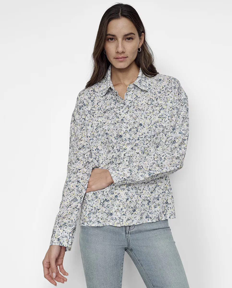 

Женская рубашка с длинным рукавом и пуговицами спереди Dkny Jeans, синий