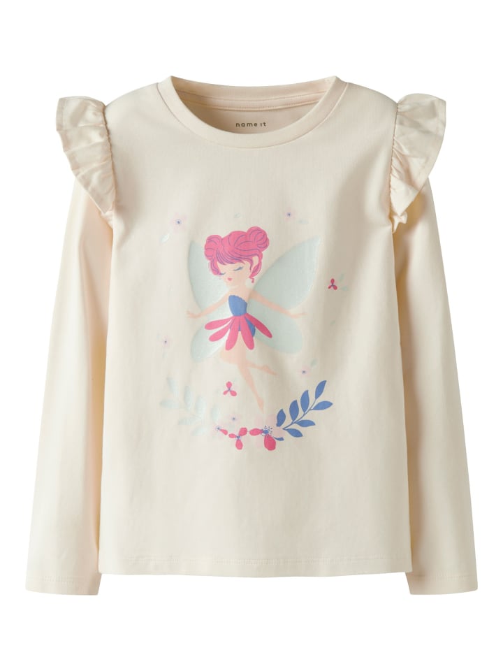

Name it Футболка с длинными рукавами с принтом "фея" NMFTIKKA в цвете "гардения"