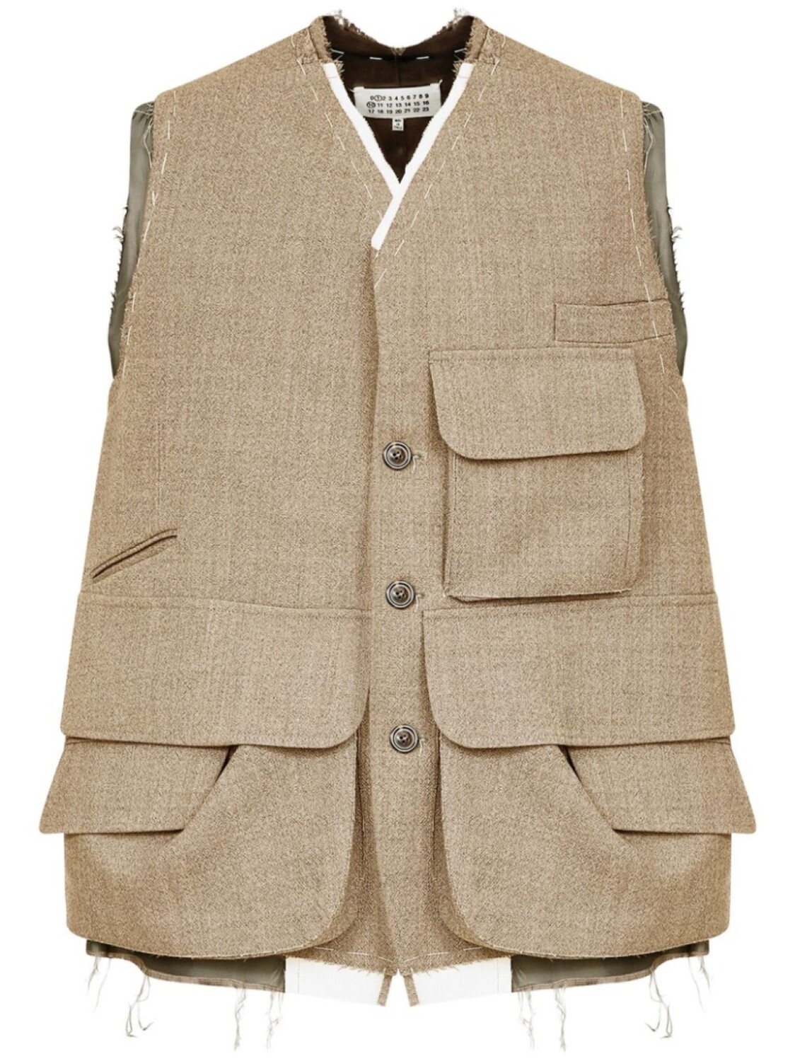

Maison Margiela шерстяной жилет карго, нейтральный
