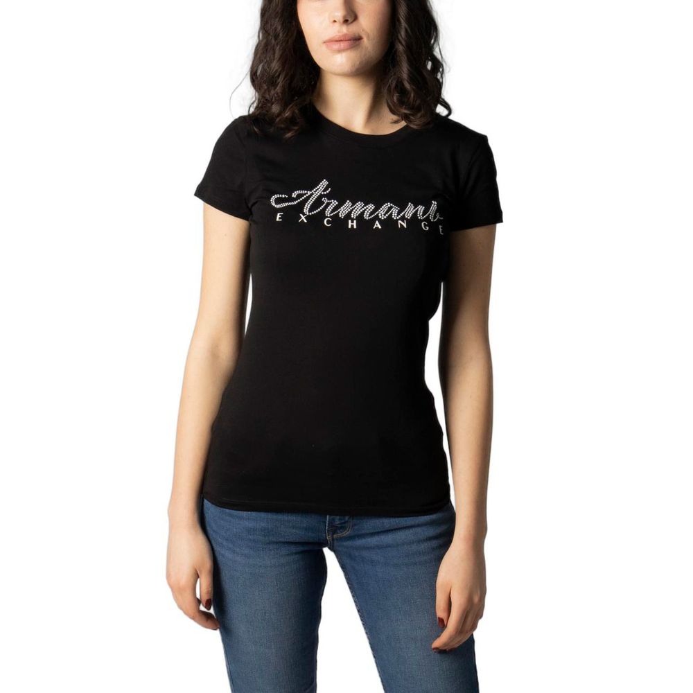 

Черные хлопковые топ и футболка Armani Exchange