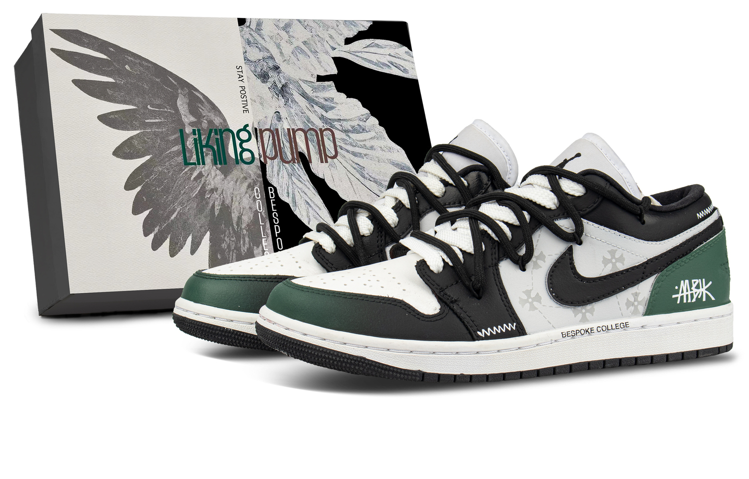 

Air 1 британский стиль устойчивые к истиранию дышащие низкие винтажные баскетбольные кроссовки unisex Jordan, белый/черный/темно-зеленый