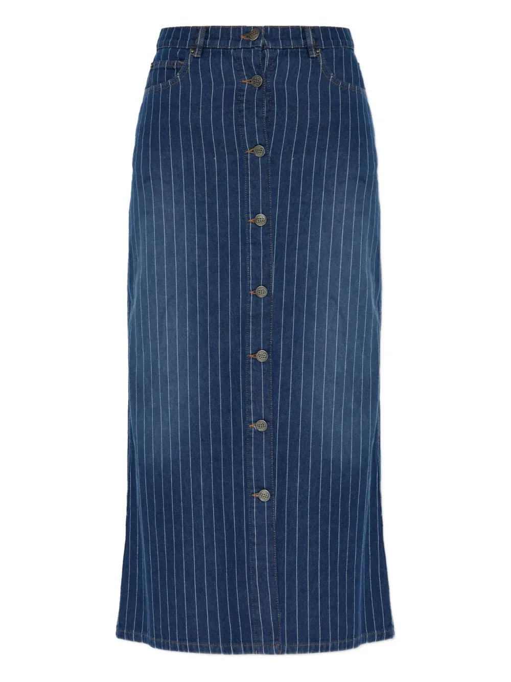 

Юбка Livono в полоску с застежкой на пуговицы MUNTHE, синий