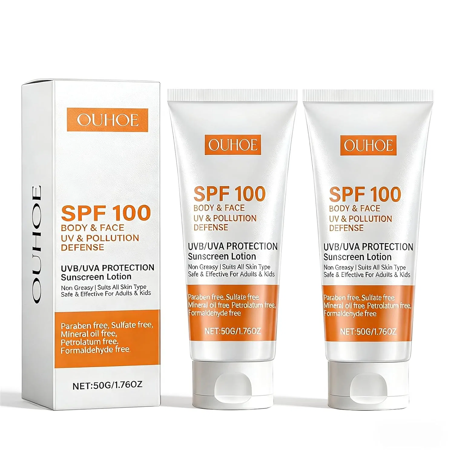 Солнцезащитный крем SPF 100, 2 шт. по 50 г Hanggon, Color4