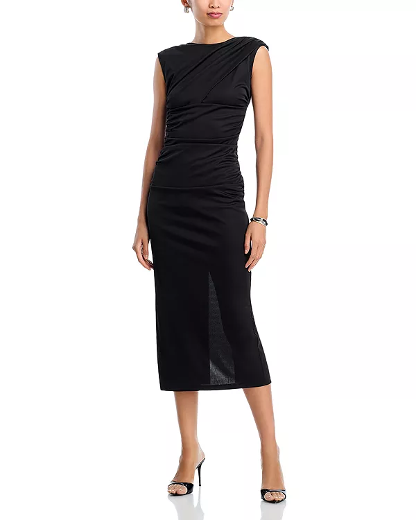 

Платье-Миди из трикотажа с драпировкой - эксклюзив Aqua, коричневый