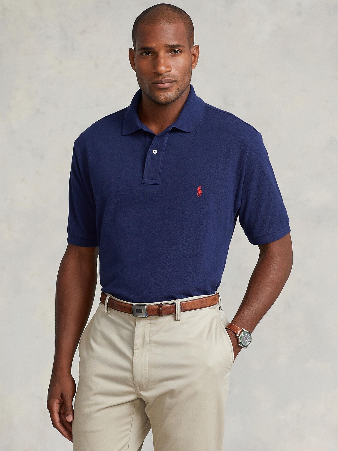 

Рубашка поло стандартного кроя Polo Ralph Lauren Big & Tall, темно-синяя
