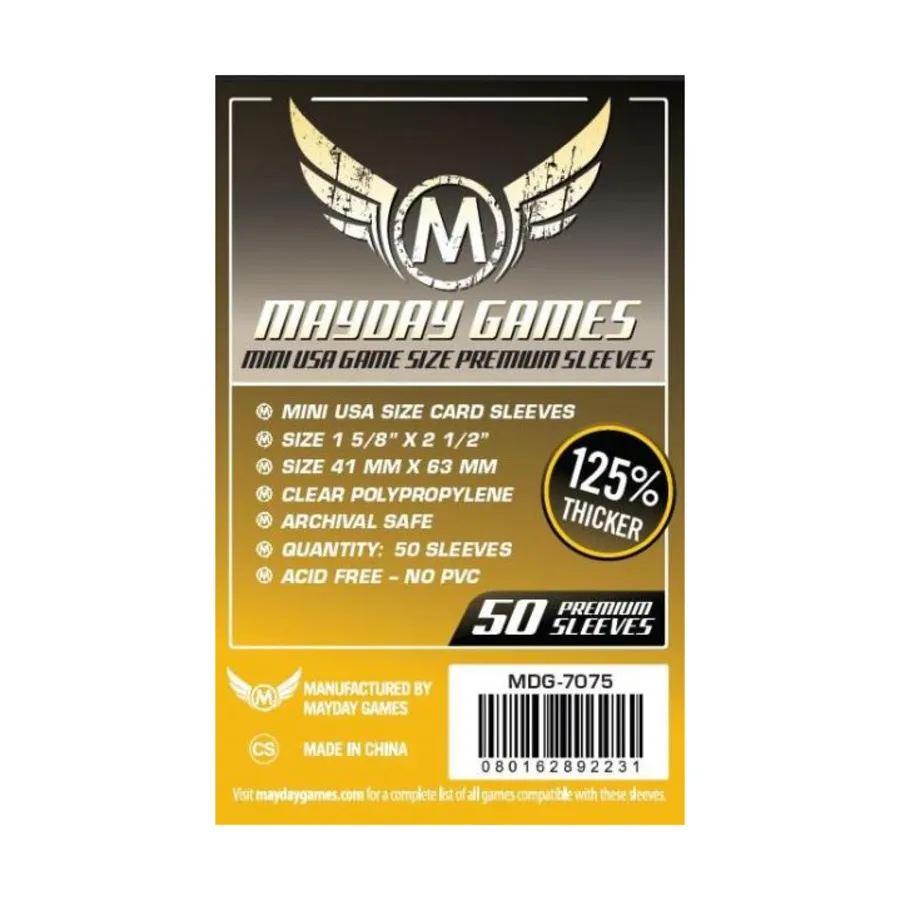 

Карманы для карточек Mini USA Premium (10 упаковок по 50 шт.), Board Game Sleeves (Mayday Games)
