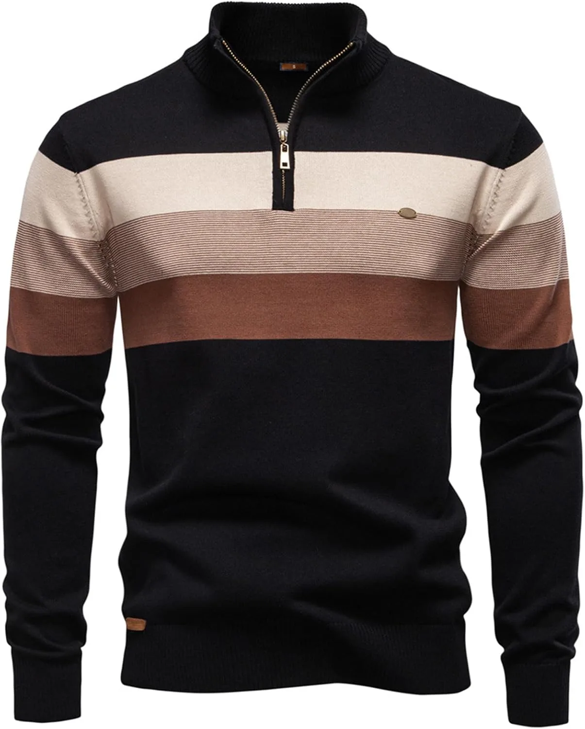 

Мужской пуловер с четвертью молнии Slim Fit Mock Neck легкий вязаный