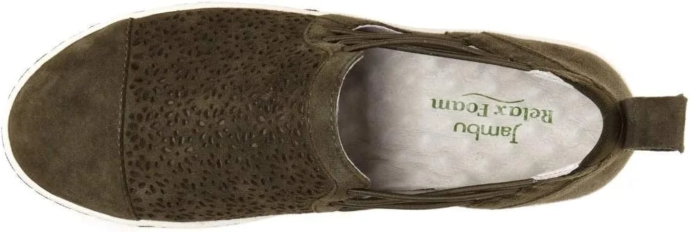 Кроссовки Jambu Originals Erin из перфорированной замши, модель 690-951, зеленый — фото 4