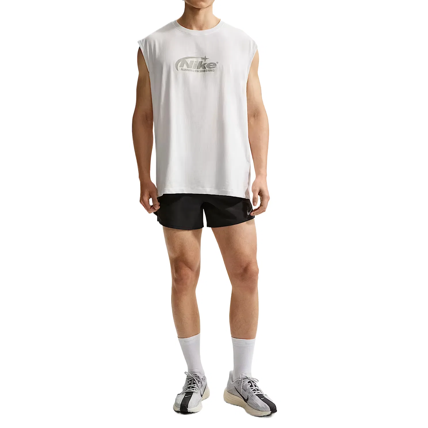 Мужская беговая майка Dri Fit Nike, Peak White/Spruce Mist
