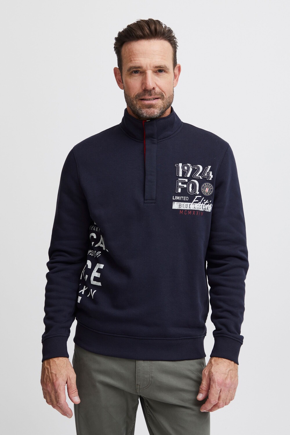 

Пуловер FQ1924 Troyer FQWilliam halfzip sweat 21900589, синий