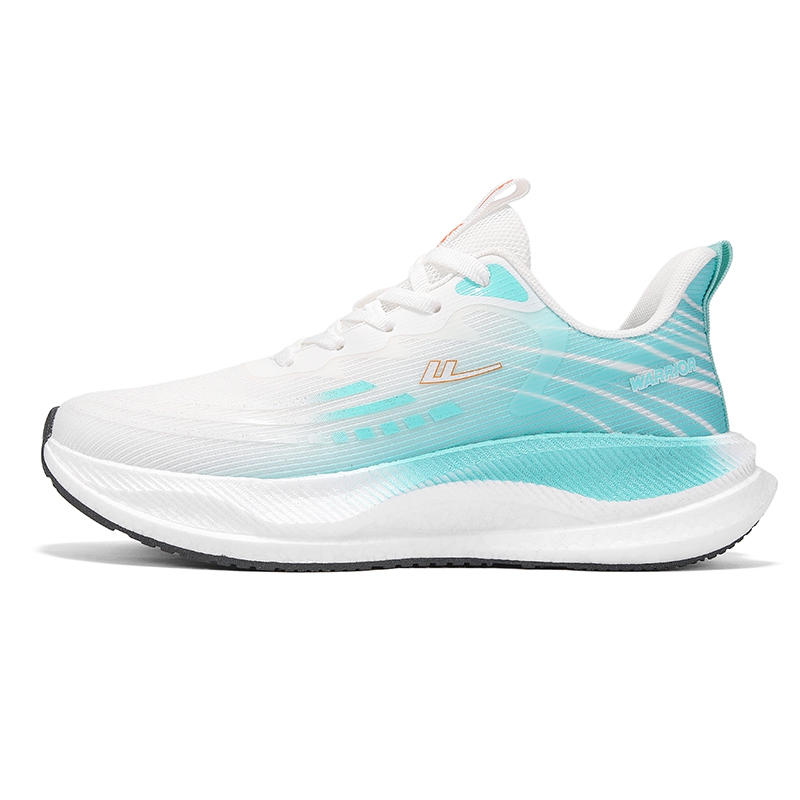 

WARRIOR Беговые кроссовки мужские low top белые бирюзовые Cushioning Abrasion Resistant Lightweight