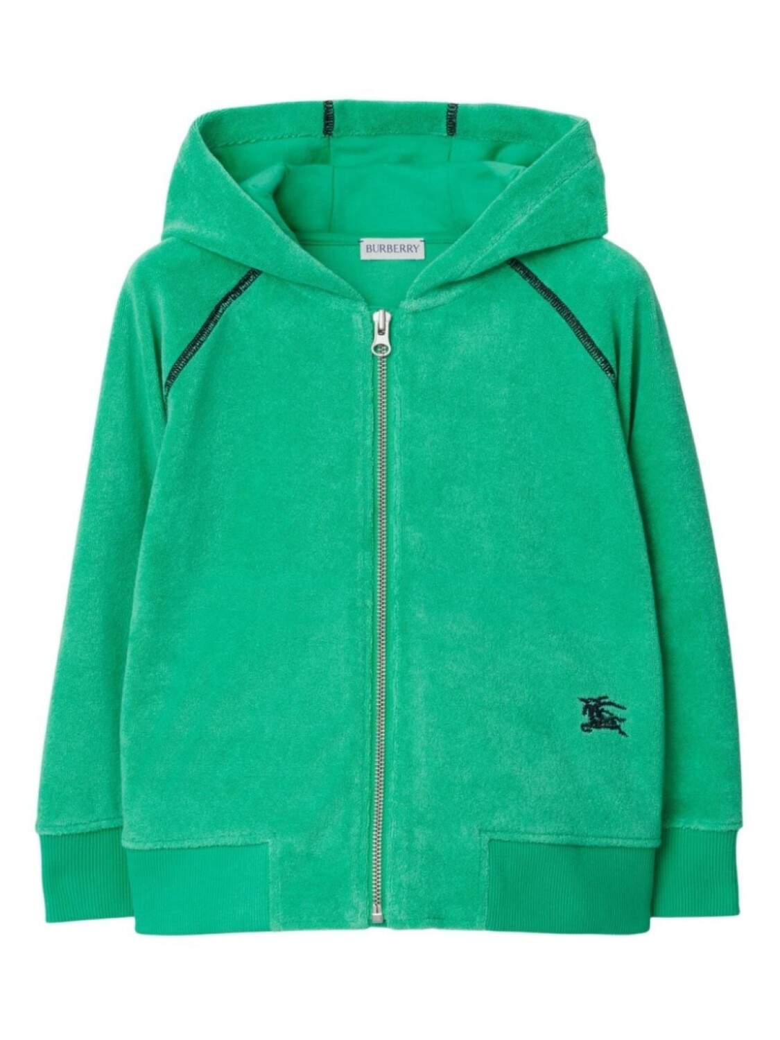 

Burberry Kids худи на молнии с вышитым логотипом EKD, зеленый