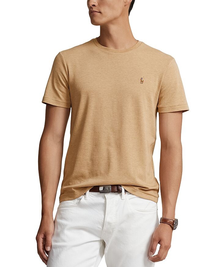 

Хлопковая футболка с вышитым логотипом Polo Ralph Lauren, коричневый/бежевый
