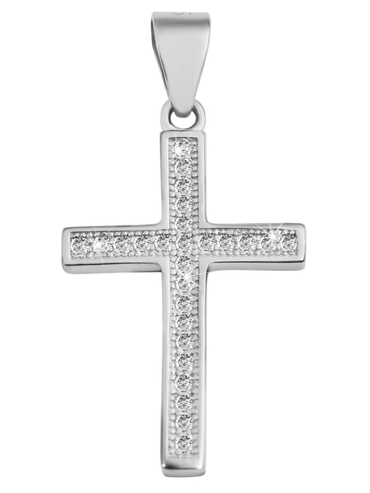 

Adeliás Женский кулон - Крест. Кулон в виде креста из серебра 925 пробы с кубическим цирконием в серебряной оправе