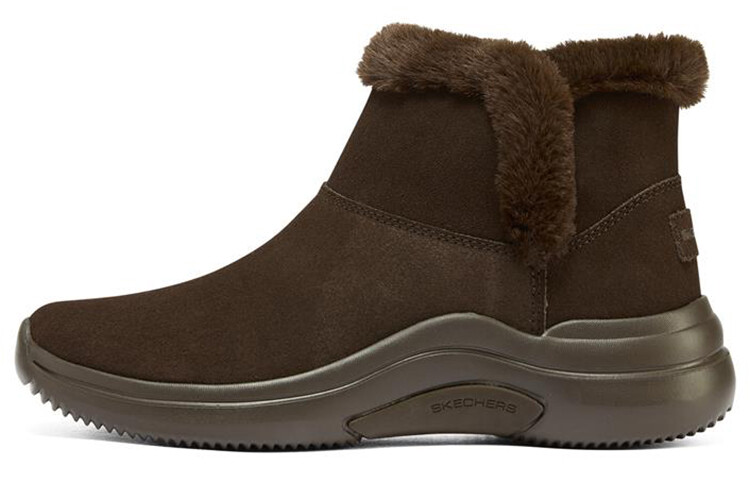 Женские ботинки Skechers зимние с мехом, темно-коричневый