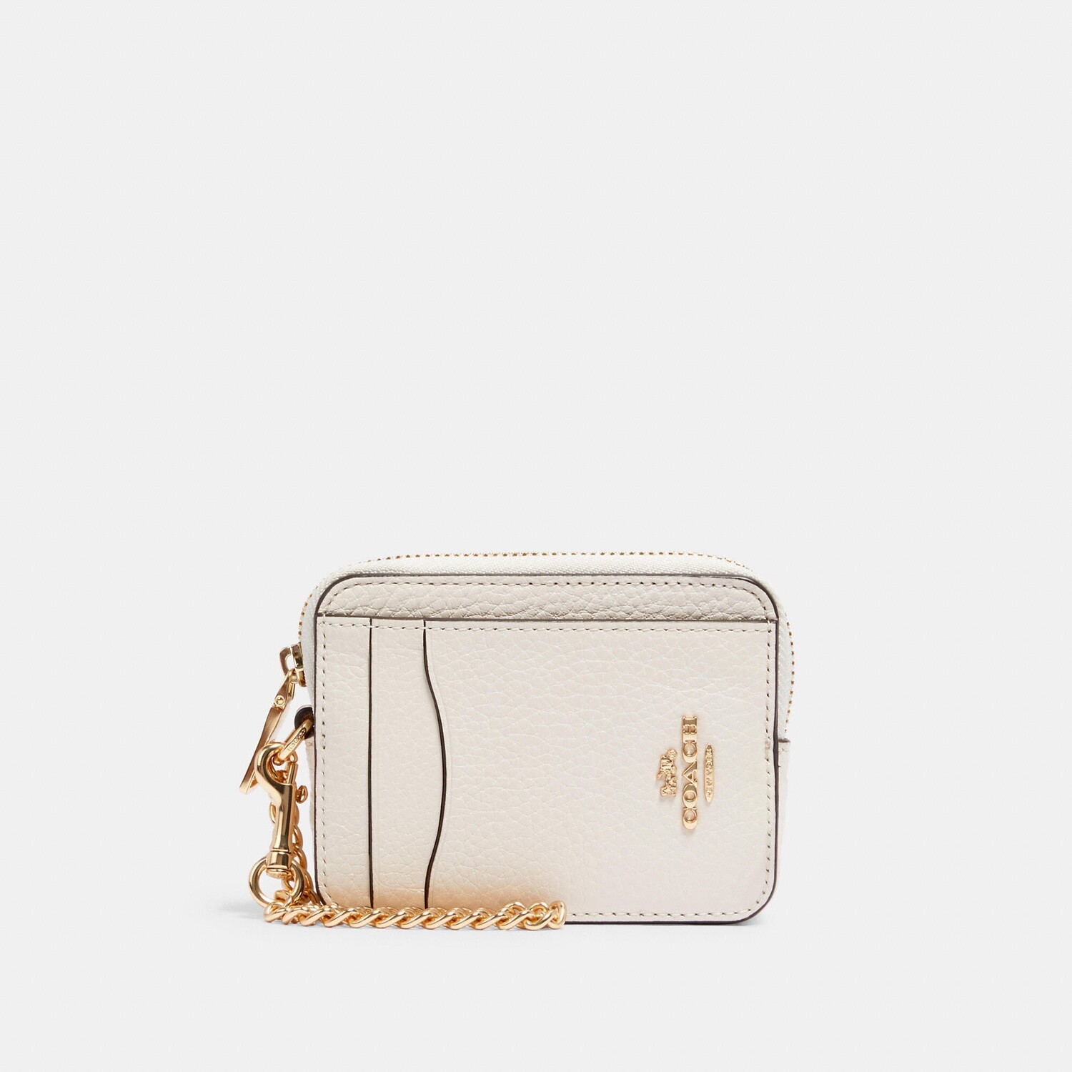 

Чехол для карточек Coach Outlet на молнии, цвет Gold/Chalk