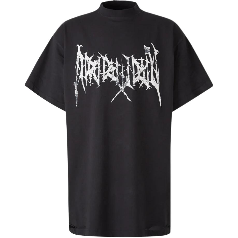 

Футболка оверсайз с принтом логотипа Balenciaga, черный