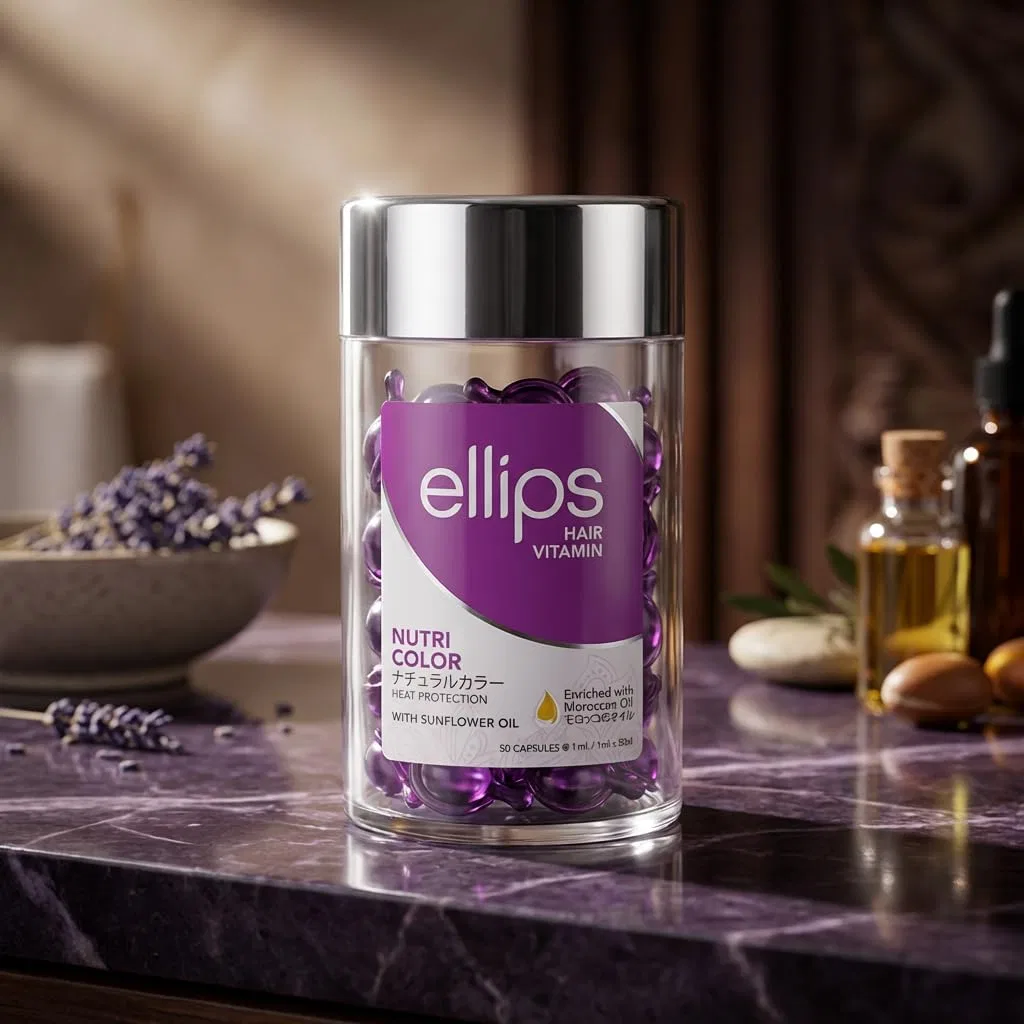 Витамины для окрашенных волос Ellips Hair Vitamin Nutri Colour Alibooster — фото 3