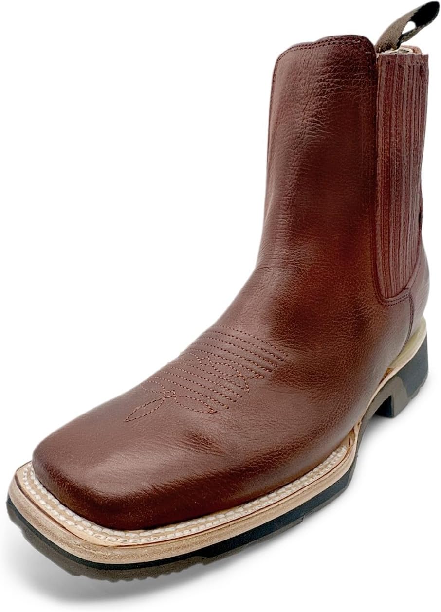 

Мужские кожаные ботинки Western Shops с квадратным носком и резиновой подошвой The Western Shops, винный