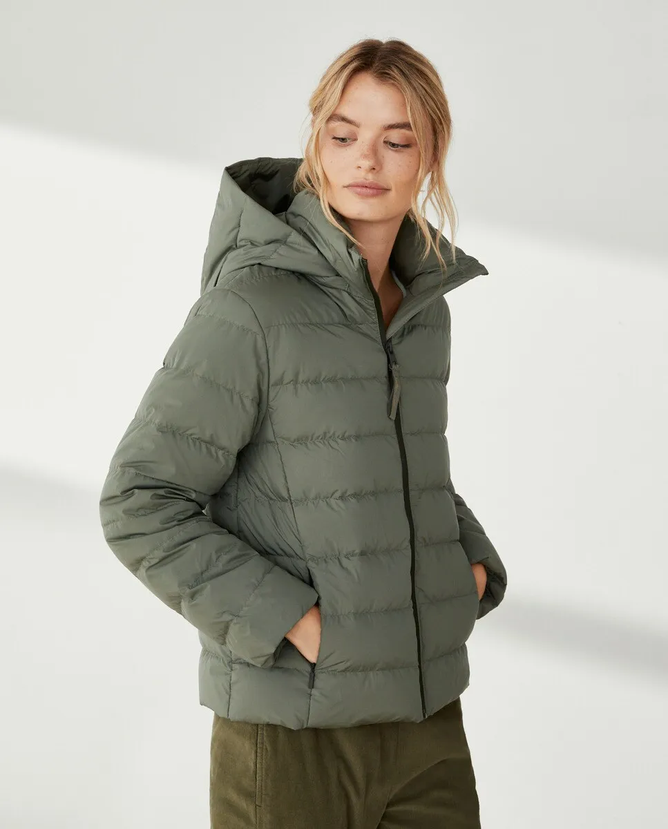

Короткий пуховик с капюшоном Southern Cotton, цвет Verde Fluor