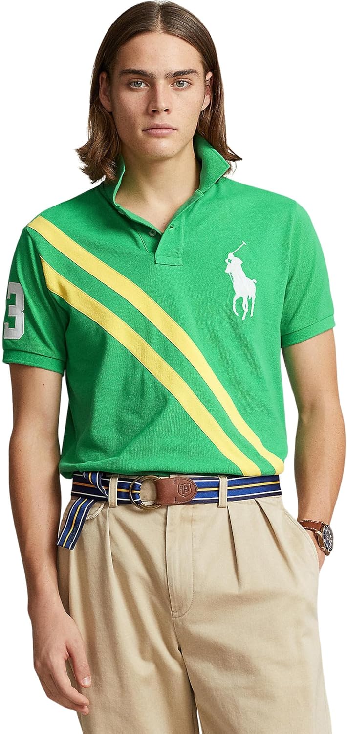 

Мужская рубашка-поло POLO RALPH LAUREN с принтом «большой пони», Tiller Green/Oasis Yellow, Зеленый, Мужская рубашка-поло POLO RALPH LAUREN с принтом «большой пони», Tiller Green/Oasis Yellow