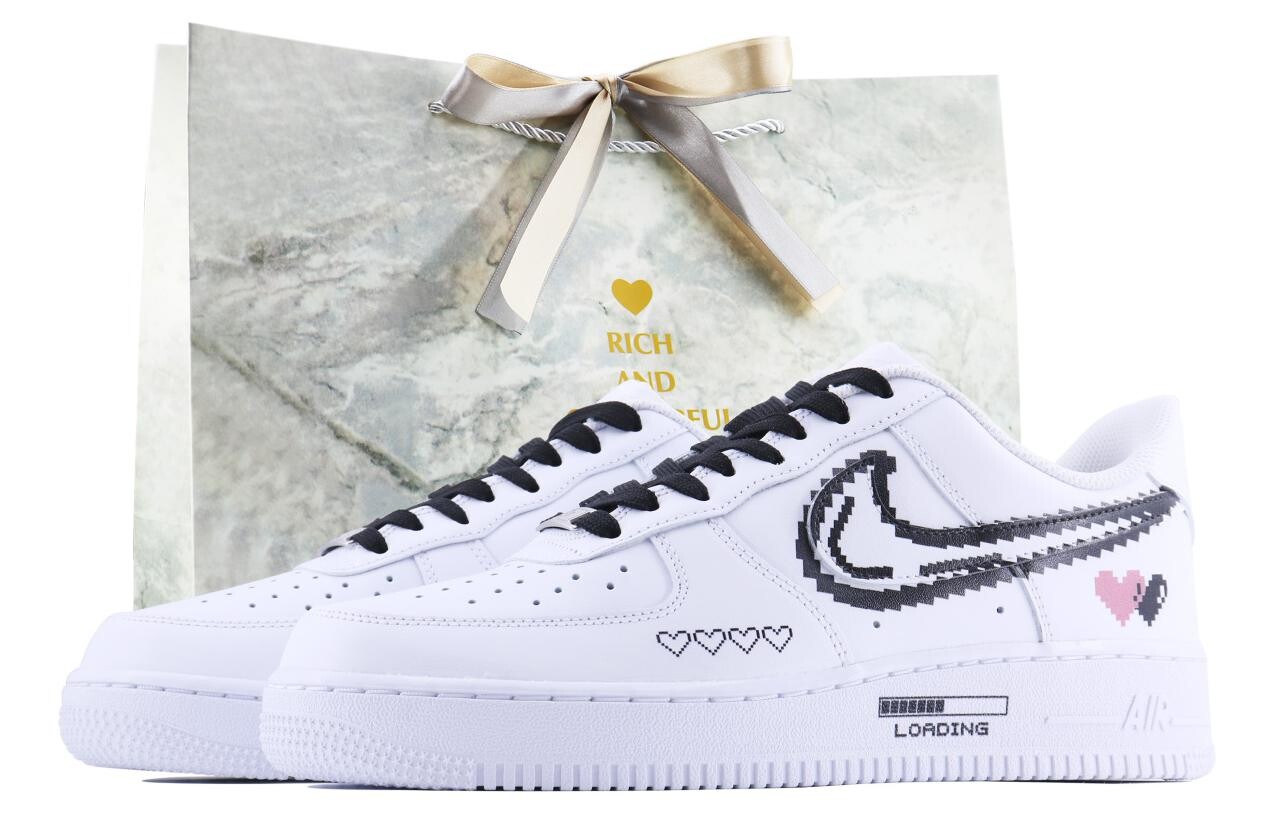 

Кроссовки Nike Air Force 1 Skateboarding Shoes Women's Low-top Black/pink/white, белый