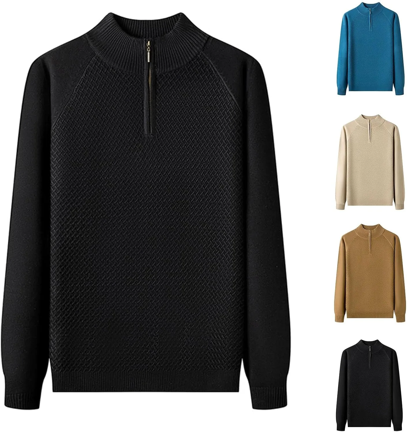 

Мужской пуловер с четвертью молнии, длинный рукав, легкий, воротник стойка XINGJIAARTS