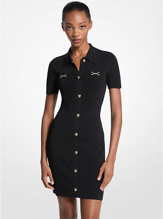 

Мини-платье из смеси вискозы Michael Kors, черный