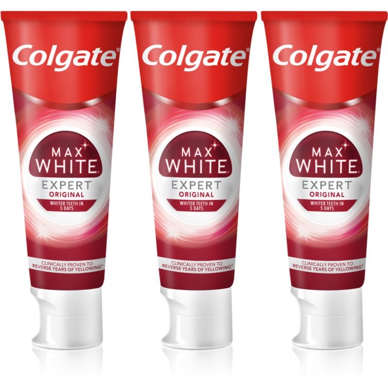 

Colgate Max White Expert Original отбеливающая зубная паста 3x75 мл