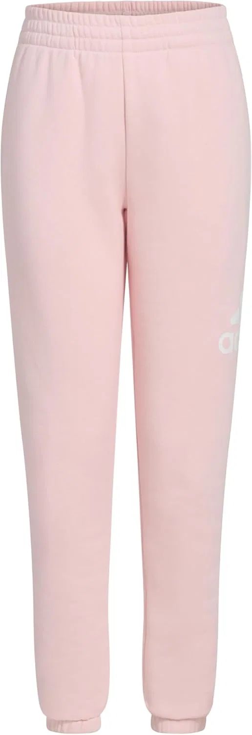 Детские хлопковые флисовые спортивные брюки Adidas, Sandy Pink