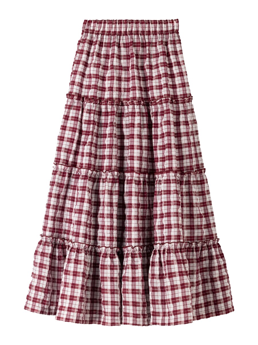 

Юбка макси Bershka Skirt, цвет burgundy/mottled red