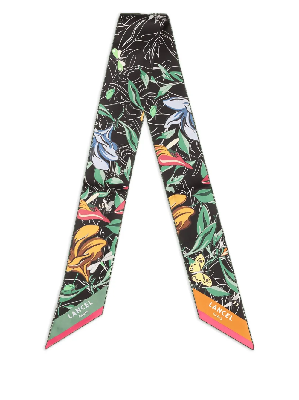 

Шелковая повязка на голову с цветочным мотивом Lancel, черный